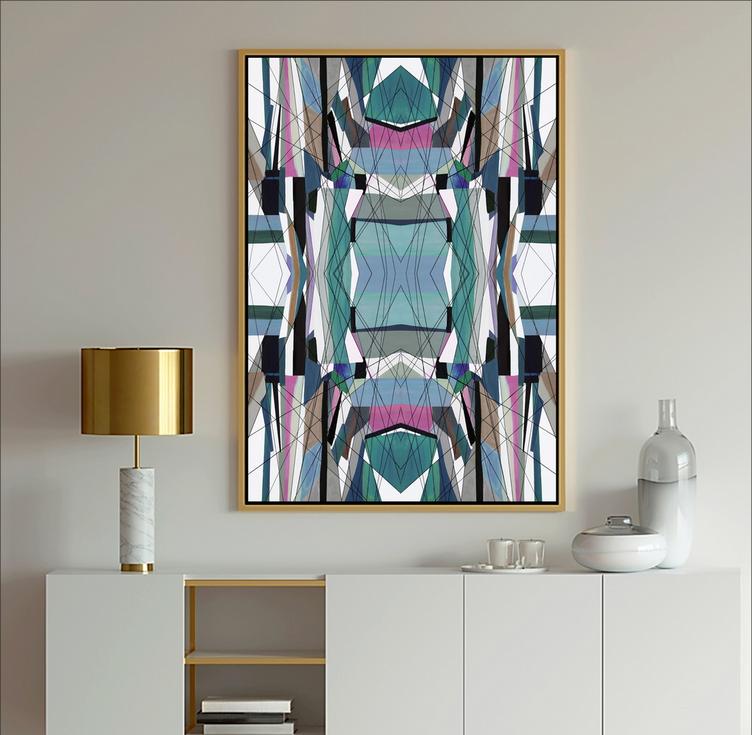 Blue Abstract abstract art, Pattern Design, Painting with Blue, gray, white, charcoal and Aqua, Dubois Art, Lori Dubois Art