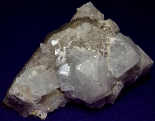 fluorescing FLUORAPOPHYLLITE, QUARTZ, LAUMONTITE - Prospect Park Quarry (Sowerbutt Quarry; Vandermade Quarry; Warren Brothers Quarry), Prospect Park, Passaic County, New Jersey, USA - ex Parker Minerals