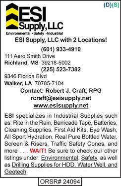 ESI Supply, LLC, Industrial Supplies, Safety, Environmental, Drilling Supplies for HDD, Water Well, and Geotech