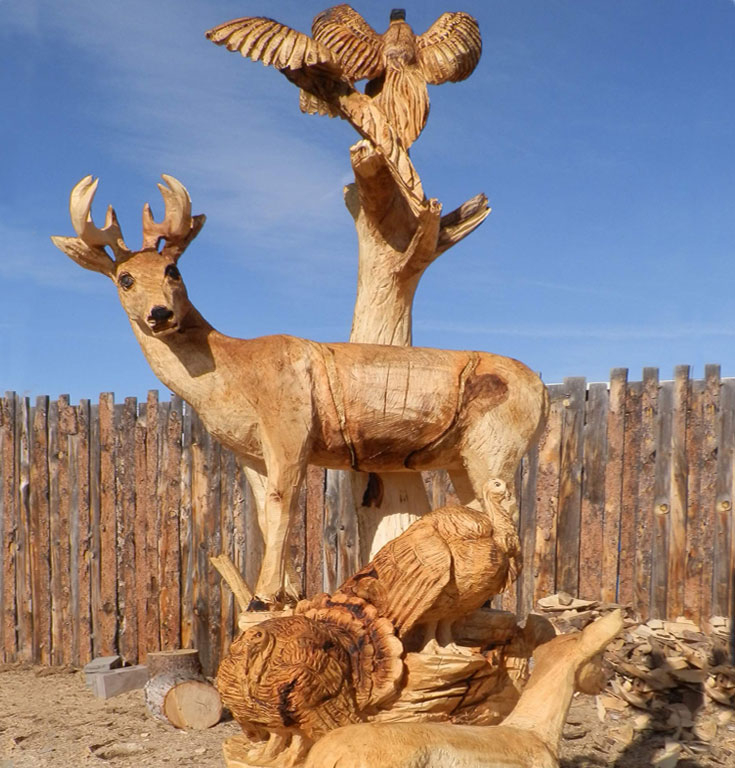 Berkshire Mountain Sculpture - Wood Sculpture, Chainsaw Art