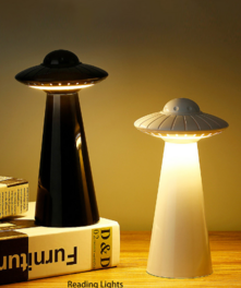 UFO Design USB Rechargeable LED Table Lamp Dimmable Reading Flicker-Free Light Smart Night Light Bedside Lamp Student Children
