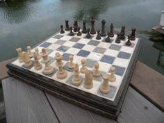 How to make a DIY easy Ceramic Tile and wood molding Chess Board. www.DIYeasycrafts.com