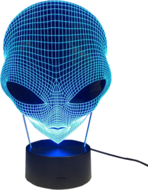 1Piece 7 Colors Changing 3D Acrylic Hologram Illusion Pop-eyed Alien Shape Lamp Night Light With Touch Switch Luminaria GX265
