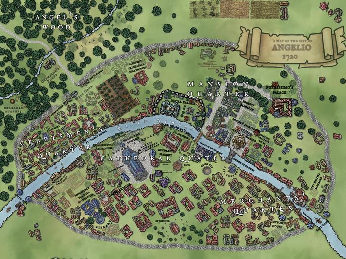a map of the city of Angelio
