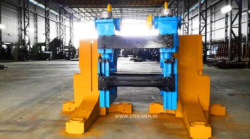 Y-TABLE FOR ROLLING MILLS, OIL LUBRICATION SYSTEM (Capacity - 50 LPM to 300 LPM), AUTOMATIC BUNDLING MACHINE, Hot Billet Shear, Billet Charging Grate, Flywheel, Gear Boxes, Mill Stands, Shearing Machines, Conveyor Rolls, Spindle Carrier, Pinch Rolls, Tilting Tables, Twin Channel, TMT Quenching System, Tail Breaker Pinch Rolls, Oil Lubrication System, Guide Box & Twist Pipes Mechanical Pusher, Mill Accessories, TMT Chain Transfer System, Recuperators, Cooling Tower, gear coupling, universal spindles, steel rolling mill, rolling mill items, steel plant machineries, steel plants, CCM, Continuous casting machine, steel melting, steel makers, leju Thomas, 9310524787, Gear boxes, Pinion stands, Rolling mill Stands on Fiber& bearings, Roller tables, Tilting tables, Y tables, Guide boxes, Chocks, Couplings, Spindles, Rotary shears, Flying shears, Cantilever type pinch Rolls, Tail Breaker pinch Rolls, Quenching Systems (for 8-16 mm, 16-25 mm, & 25-32 mm), Twin channel, Hot Rolling Mills, Shears, Automatic Cooling Bed, Quenching Boxes, Twin Channel Machine, Mill Stands, Cold Rolling Mills, Gear Couplings, Industrial Gear Box, Punching Cropping Machine, Hot Saw, Transmission Tower Machinery, Chain Transfer Systems, Product Design Development, Hot Rolling Mills Bar Rolling Mill Hot Rolling Mill Equipment Slit Rolling Mill Shears Flying Shear Crank Shear Continuous Rotating Shear Disc & Drum Shear Automatic Cooling Bed Quenching Boxes TMT Quenching Boxes Twin Channel Machine Industrial Gear Box Helical Gear Box Rolling Mill Gear Boxes Mill Stands Rolling Mill Stands TMT Mill Stands Housingless Mill Stands Cold Rolling Mills Gear Couplings Gear Jobwork Punching Cropping Machine Hot Saw Traveling type Hot Saw Fixed type Hot Saw Transmission Tower Machinery Chain Transfer Systems Product Design Development, Turnkey Solutions For Hot Rolling Mills Coilers Mill stands Shears & hot saws Twin channel Cooling beds Gear boxes & pinion stands TMT Equipment, Rolling Mill Machines Blade Grinding Machine Hot Saw Machines Straightening Machine Hydraulic Pusher, Hydraulic Cylinders, Ejectors, Hot Rolling Mill Flywheels Gear Boxes Mill Stands Gear Couplings Material Handling Equipment TMT Equipment Cooling Bed Shearing Machines Straightening Machines Spare Parts Of Rolling Mills Other Allied Equipments Bending & Time Machine Workshop Machinery, ♦ Bar Mills ♦ Structural Steel Mill Wire Rod Mill with Bar in Coil Line Rolling Mill for High-Grade Steels Section Mill High Speed Laying Head with Gear Box Crank Lever Shears Crank Shears Housingless Stands Double Crank Shears Rake Type Cooling Conventional Mill Stands Gear Boxes Rod mill block Varioblock Flying Shear • Tail Braking Pinch Roll • Cold Shear, Starting Stock Billets 160 x 160 x 12,000 mm 130 x 130 x 12,000 mm Furnace Group Charging grate, Hot charging, Elevator, Induction online heater Finished product Rebar 8 three-strand slit TMT Rebar 10 two-strand slit TMT Rebar 12-40 mm TMT Flats, angles and channels are possible too Sub-bundles 100-400 kg Master bundles 1 MT-3 MT Furnace Capacity 80 MT/h Main train Single-strand H/V arrangement, two strands are H/V type Roughing train : 4 off Model 600, 2 off Model 440, Free outlet after stand # 2 Intermediate train : 4 off Model 440, 4 off Model 340 Finishing train : 6 x Model 340 Associated shears Loopers : 8 off vertical, 6 off Single strand, 2 off multi strand Capacity 400,000 MT/y Cooling bed group Water quenching line, Thermex Cooling bed shear Cooling bed 66 x 10 m Finished speed 16 m/s (20 m/s) Material grades Carbon steels, Alloyed Structural Steel grades Continuous finishing shop Stationary cold shear 3,000 kN Counting system Small bundle forming 4 off Tying machine Various associated equipment, e.g. stoppers, chain transfers, roller tables, Starting stock Blooms 180 x 180 x 8,000 - 12,000 mm 300 x 300 x 8,000 - 12,000 mm Finished product Rebars 28 - 40 mm Rounds 30 - 100 mm dia. Hexagons 50 - 80 mm Flats 8 x 30 - 60 x 150 H-Beams 100 - 180 mm I-Beams 100 - 200 mm T-sections 75 - 140 mm Channels 100 - 200 mm Angles 80 x 80 x - 200 x 200 mm U-type sections for mine timbering 18U, 25U,29U Bundle/stack length 6 - 24 m Bundle/stack weight 2 - 5 t Furnace capacity 116/143 t/h Annual capacity 700,000 t/y Finishing speeds 6 m/s Material grades Carbon steels, Alloyed structural steel,Antifriction bearing steel Furnace group: Elevator (for hot charging), charging grate,weighscale, descaler, insulated holding tunnel Mill train: Single strand Roughing train 4 x Model 670, 1 x Model 760(V-H-HV-H) Intermediate train: 2 x Model 760, 4 x Model 670(H-H-H-UR-UR-HV) Finishing train: 5 x Model 670 (UR-HV-UR-HV-FUR) Associated shears Loopers: 4 x vertical Cooling bed group: Water cooling line, pinch roll unit Cooling bed shear Cooling bed 84 x 19 m Short-bar collecting device Continuous finishing shop In-line straightening machine (10 rollers) Hot saws: 1 x stationary, 1 x movable Abrasive cutting machines: 1 x fixed, 1 x movable Piling and stacking facilities (magnet-type) Tying machines: 2 x stationary, 2 x movable Various associated equipment, e.g. stoppers, chain transfers, roller tables. upto 150 x 150 x 12,000 mm Finished product: Wire rod 5.5 - 16 mm Rebars Nos. 3, 4 and 5 (as per ASTM) Coils 16 - 42 mm dia. Furnace capacity: 70 t/h Annual capacity: 300,000 t/y Finishing speeds: Wire rod line - 100 (120) m/s Bar in coil line - 13.5 m/s Material grades: Cold-heading steels Reinforcing steels Steels with a carbon content from low to medium Piano-wire PC-wire Free-cutting steel Water cooling line, pinch roll units, bar reels (2x), coil transfer,chain conveyor with retarded and accelerated cooling facilities, transfer unit to Power & Free coil handling system, Starting stock Billets 50 x 100 x 10,000 mm 125 x 125 x 11,400 mm Finished product Rod 5.5 - 13.5 mm dia. Bars 11 - 57 mm dia. Flads 22 - 120 mm, 5 - 12 mm thick Bundle/stack length 3 - 8.5 m Bundle/stack weight 0.5 - 3 (5) t Furnace capacity up to 60 t/h Material grades High-grade structural steels 34 Cr 4, 60 SiMn7, 42 CrMo4 Antifriction bearing steels 100 Cr 6, 100 Cr 2, 100 CrMo 7 3 Material grades Tool steels X 210 Cr 12, X 38 CrMoV 5 1, 55 CrNiMoVS 4 2 4 Acid-resistant and heat-resistant steels X 5 CrNiMo 18 11, X 2 CrNiMo 19 13,X 20 CrNiSi 25 4 High-speed steels X 79 Wco 18 5, X 82 W Mo 6 5 5 Special alloys X 55 CrMnNiN 20 8,X 45 CrSi 9 3 X 3 CrNiMoNbN 23 17 The complete range of steel grades includes approx. 300 different grades Furnace group: Charging grate, cross transfers, weighscale, descaler (2x), heatholding tunnel Mill train: Single strand, H/V - arrangement Roughing train: PSW and 6 x Model 440 Intermediate train: 4 x Model 440, 2 x Model 340 Finishing train: 4 x Model 340 Kocks-block 8-stand wire rod block for high grade steels 3 x 215/ 5 x 170 Associated shears Loopers: 7 x vertical, 1 x horizontal Cooling bed group: Water cooling line, pinch roll unit Cooling bed shear Cooling bed 57 x 5 m Continuous finishing shop: Abrasive cutting machine Piling and stacking facilities (non-magnet type) Tying machines: 1 x fi xed, 1 x movable various associated equipment, e.g. stoppers, chain transfers, roller tables etc. Rod finishing equipment: Water cooling and equalizing sections, pinch roll unit,laying head Ring conveyor for retarded and accelerated cooling reforming tub Pallet-type coil handling system, compacting & tying units,weighscale, unloading station Reel plant Water cooling and equalizing sections, Pinch roll units, Bar reels: 2 x, Transfer equipment to pallet-type coil handling system, Omsairam Steel & Alloys Pvt. Ltd., Bhagyalaxml Rolling Mills Pvt. Ltd., Kalika Re-rollers Pvt. Ltd., Parvati Alloys (P) Ltd., MITC Rolling Mills (P) Ltd., Maharashtra Steel Rolling & Engg Co. Chimanlal Vijay Kumar Steels Pvt. Ltd, Bhagwati Ferro Metals (P) Ltd, Balbir Rolling Mills Ltd. Quartz Metals Inds., Metro Alloys Ltd., Pushpak Steel Inds. Pvt Ltd., T. k. Ispat Pvt Ltd., Allied Ferromelt Pvt Ltd., Bhagwati Steel Cast Ltd., R. L. Steels Ltd., Guardian Steels Pvt. Ltd., Shri Karvir Nivasini Mahalakshmi Ispat Pvt. Ltd., Khatu Shyamji Steel Rolling Mills Pvt. Ltd., Kunal Ispat & Alloy Inds. Pvt Ltd. Sun Metallics & Alloys Pvt. Ltd, Hans Ispat Ltd. Shri Khatu Shyam Industries, Rajuri Steel Pvt. Ltd, Shree Om Steel Rolling, Air Carrying Corpn (I) Ltd., titan Alloys Ltd. Sunflag Iron & Steel Co. Ltd., Sharda Ispat Ltd., Fortune Metaliks Ltd., Sharda Shree Ispat Ltd., R. K. Structures Pvt. Ltd., Sanvijay Industries Pvt. Ltd., Shivali Udyog (I) Ltd., S.D. Bansal Iron & Steel Pvt. Ltd., Inertia Iron & Steel Inds. Pvt. Ltd., Nalwa Steel & Power Ltd., Shilpa Re-rollers Ltd., Sri Jai Balaj Steel Rolling Mills Ltd., Petropol India Ltd. Galwalia Ispat Udyog Pvt. Ltd. Crest Steel & Power Pvt. Ltd. Himalayan Rolling Steel Industries Pvt. Ltd., Shree Balaji Pigments Pvt. Ltd., Upper India Steel Mfg. & Engg. Co. Ltd., Capital Ispat Ltd., Barnala Steels Inds. Ltd., Shri S.S. Shyam Steels Pvt. Ltd. Fortune Metals Ltd. Rathi Udyog Ltd., M/s. Gallantt Ispat Lyd., Gemini Merchandise Pvt. Ltd., Jagdamba Rolling Mills, Shree Krishna Steel Rolling (Jaipur) Ltd. Modi Steels, Usha Martin Inds. Prince TMT Steels Pvt. Ltd., Dindigul Iron & Steel Co (P) Ltd. ARS Metals Ltd. V.V. Iron & Steel Company Pvt Ltd. Jairaj Ispat Ltd., Pioneer Torsteel Mills (P) Ltd., Devshree Ispat Pvt. Ltd., Vaibhav Merchantile Ltd., Maa Mahamaya Inds. Pvt. Ltd., Chitrakoot Metal Ltd. P. R. Rolling Mills Pvt. Ltd. Shree Aravindh Steels Ltd. Shyam Steel Industries Ltd. Shri Ramrupai Balaji Steels Ltd. Adhunik Ispat Pvt. Ltd. Durgapur Steels Ltd. B. M. A. Stainless Ltd. Zion Steel Ltd. Shree Metaliks Ltd. Usha Martin Ltd. Shyam Sel Ltd. Maithan Steel & Power Ltd.