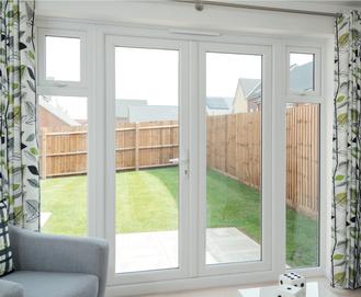 UPVC French door with sidelights