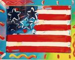 Peter Max Flag with Heart VI