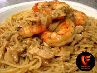 Cajun Shrimp in Zesty White Clam Sauce over Capellini-Chef of the Future-Your Source for Quality Seasoning Rubs
