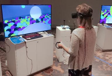 design table and stools with green folliage