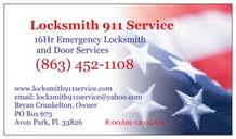 Locksmith 911 Business Card
