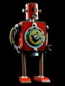 retro robot sculpture art astronaut