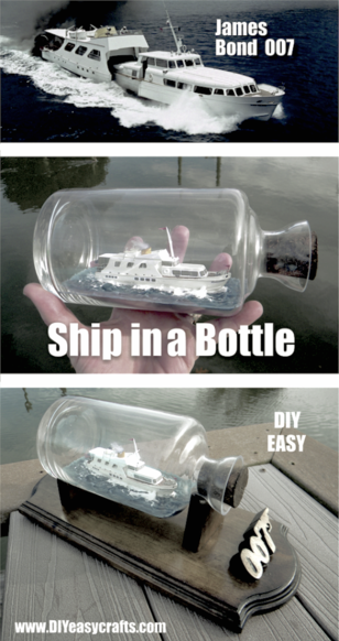 How to make a easy DIY ship in a bottle replica of any yacht. www.DIYeasycrafts.com