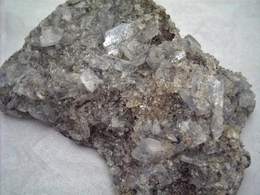 CELESTINE celestite, CALCITE - Rt 13 roadcut, Chittenango Falls, Fenner Township, Madison County, New York, USA - ex Sterling Hill Mining Co., Owned & Operated by The Hauck Families