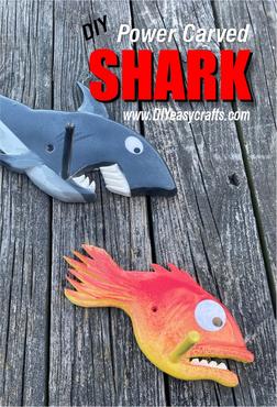 DIY Shark poolside towel rack