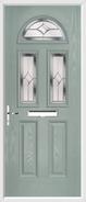 2 Panel 2 Square 1 Arch Composite Door regal sapphire glass