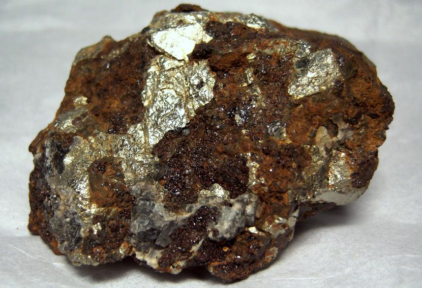 golden PYRITE and brown GARNET, MAGNETITE, CALCITE - Sulphur Hill Mine (Sulfur Hill Mine), Andover Township, Sussex County, New Jersey, USA - for sale