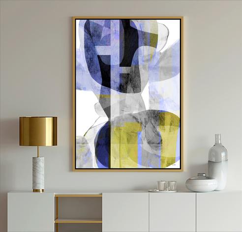 Gold Abstract, #Wall Art, #Dubois Art, #Abstract Art, #blue and White, #blue art