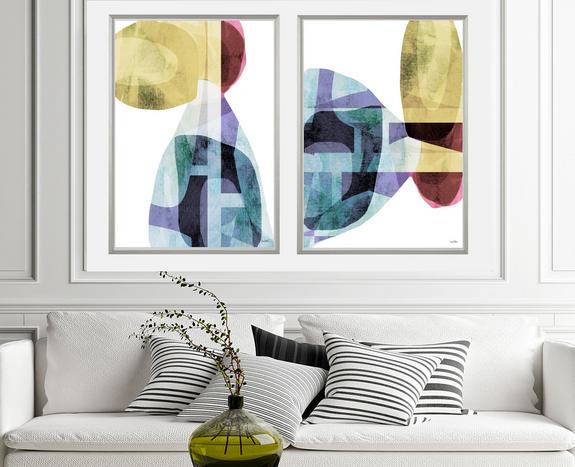 multicolored Abstract, #Abstract Art #Wall Art, #Dubois Art, , #blue and White, #blue art