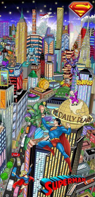 Charles Fazzino It's a Bird, It's a Plane, It's Superman