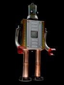 retro robot sculpture art astronaut