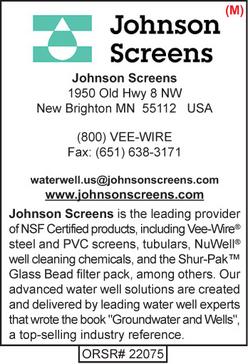 Johnson Screens, Water Well Rehabilitation