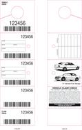 Numbered ticket tags with hole, perforations and numbering valet parking shown.