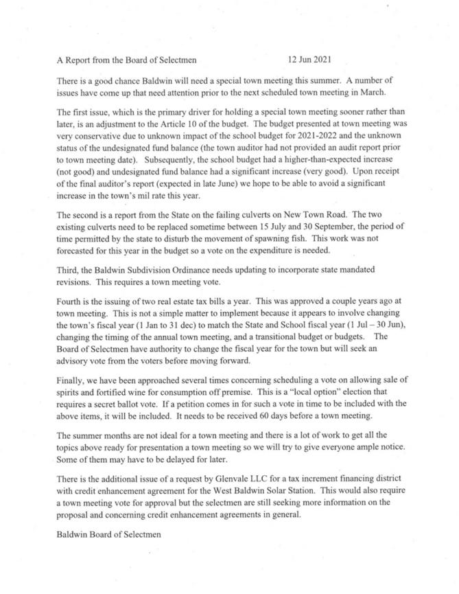 Municipal office Town Of Baldwin, Maine Baldwin, Me