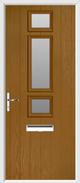 3 Square Strip Composite Door obscure glass