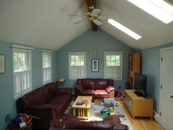 Newly painted living room in Bridgewater, MA.