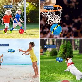 Flying UFO Frisbee Magic Ball - Flat Throw Disc Bouncing Ball Magic Ball Toy for children aged 6 and older Outdoor Garden Beach Game Children's sports balls