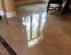 Travertine tile cleaning polishing photo