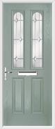 2 Panel 2 Arch Composite Door regal opal glass