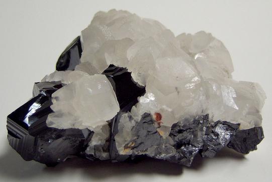 fluorescent CALCITE, SPHALERITE, PYRITE, Trepča Stan Terg Mine (Stari Trg Mine; Trepča Mine; Stan Trg Mine), Trepča complex, Trepča valley, Kosovska Mitrovica, District of Kosovska Mitrovica, Kosovo