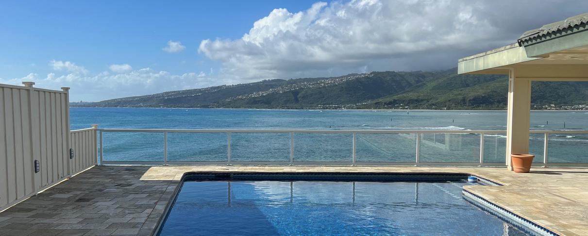 Aluminum glass railing Oahu