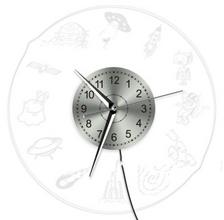 Alien Civilization UFO Spaceship Transparent Acrylic Wall Clock