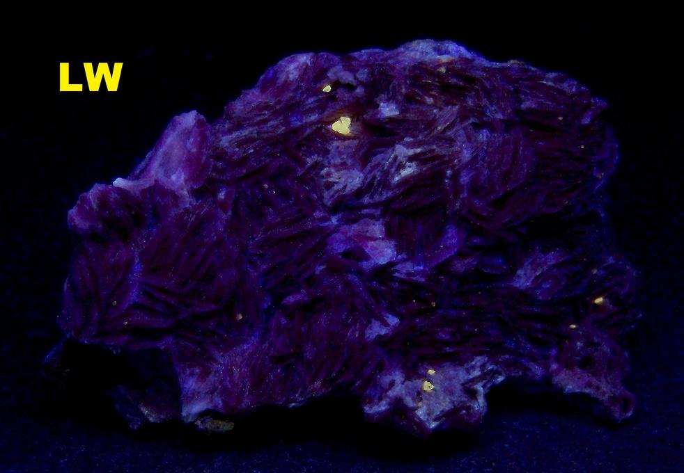 BARYTE w/fluorescent CERUSSITE crystals - Mibladen Morocco