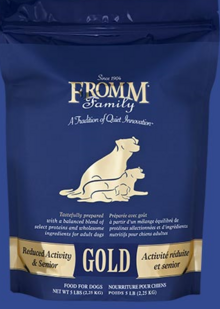 FROMM Senior Gold Dry dog food available in 33, 15 and 5 pound bags