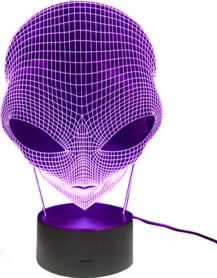 1Piece 7 Colors Changing 3D Acrylic Hologram Illusion Pop-eyed Alien Shape Lamp Night Light With Touch Switch Luminaria GX265