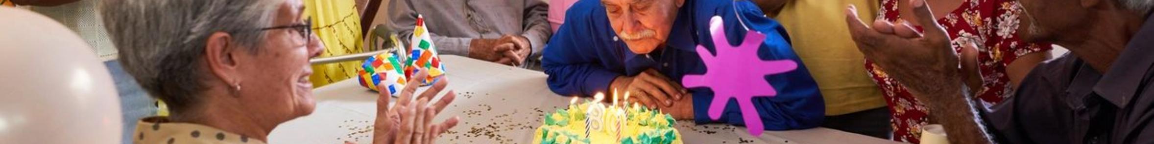 Featherstone Assisted Living community celebrating residents birthdays