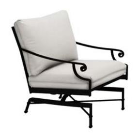 Brown Jordan Venetian chair with white sunbrella cushions