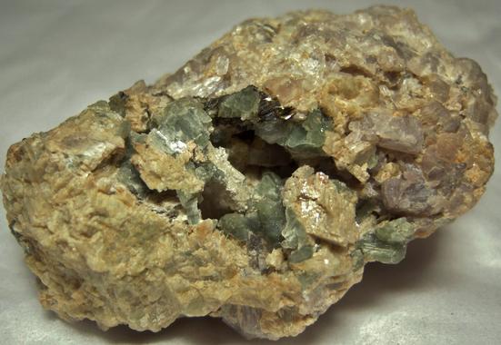 fluorescing SCAPOLITE, TREMOLITE, MUSCOVITE mica - Combermere area (Palmer Rapids area), Renfrew County, Ontario, Canada - ex Morris Museum