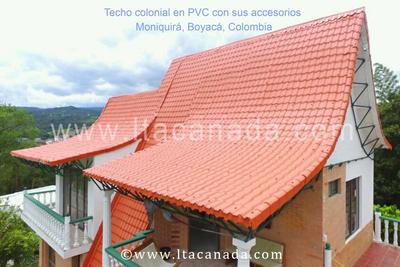 Cubierta curva con teja colonial en PVC LTA