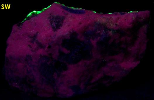 fluorescing Opal-AN Hyalite, Almandine garnet, Smoky Quartz, Muscovite mica, Albite, Spruce Pine, Spruce Pine District, Mitchell County, North Carolina, USA