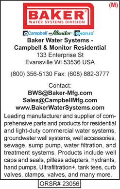 Baker Water Systems, Campbell, Monitor Residential, Water Well Accessories