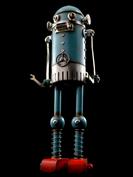 retro robot sculpture art astronaut