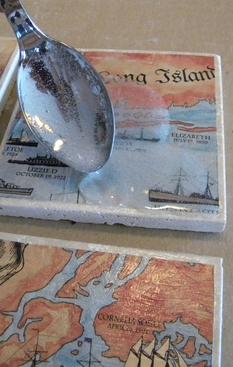 DIY Nautical Shipwreck Chart Drink Coasters. FREE step by step instructions. www.DIYeasycrafts.com
