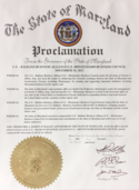 Maryland tax attorney Charles Dillon received a proclamation from the State of Maryland