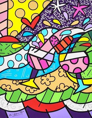 Romero Britto Wine Country Magenta