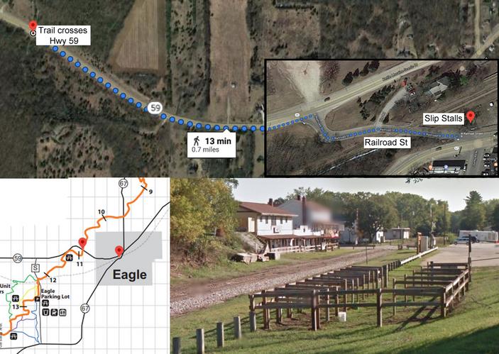 Ride to Eat directions from Eagle Trail head to Eagle