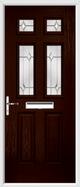 2 Panel 4 Square Composite Door regal opal glass